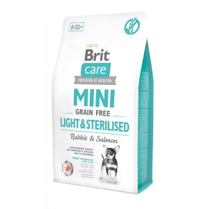Brit Care Mini Grain Free Light&Sterilized Σολομος,Κουνελι Ξηρα Τροφη Σκυλου 2kg